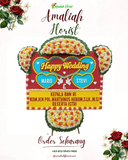 Papan Bunga Pernikahan Sukowaringin